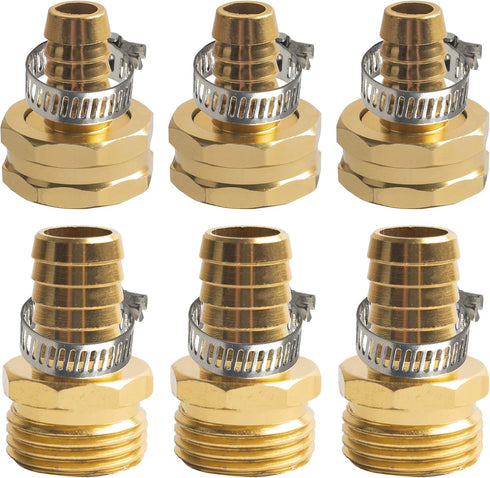 Xiny Tool Hose Repair Connectors with Claps, 5/8" Aluminum Garden Hose Repair Kit, Female and Male Hose Connectors & Fitting with Stainless Steel ...