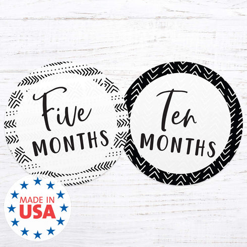 Baby Milestone Signs/Black and White Monthly Milestones/Geometric Infant Photo Prop...