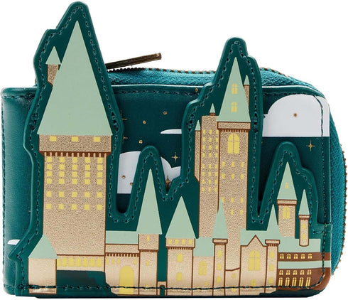 Loungefly Harry Potter Golden Hogwarts Faux Leather Accordion Wallet...