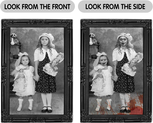 Halloween Decorations Indoor, 3D Changing Face Moving Portrait Pictures Frames for Scary Halloween Haunted Mansion House Decor Wall Decoration- 4 ...