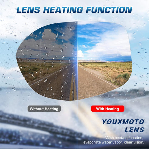 Youxmoto Driver Left Side Heated Mirror Glass, Fit For Honda Odyssey 2014 2015 2016 2017, with Backing Holder Mirror Glass,Fit 76253-TK8-A51, 7625...