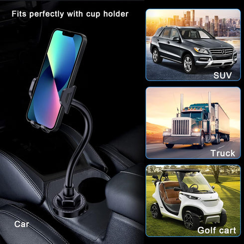 Lopnord Car Phone Holder Mount Cup Holder, Phone Mount for Car Compatible with iPhone 15 14 Pro Max/Samsung Galaxy S24 S23 S22 Ultra, Cell Phone H...