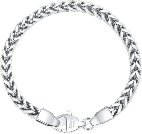 Franco Bracelet - Stainless Steel Men's Bracelet, Multicolored, 6mm Thick Chain Bracelet for Men and Boys...