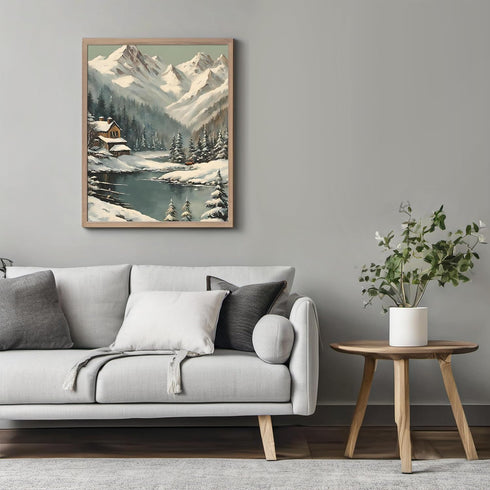 Posterizer 1 pcs-beautiful snowy scenary in winter -11-Landscape & Nature Art-GIft for Men Women Teens-Living Room Bedroom Decor- unframed wall ar...