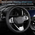 Black Steering Wheel Cover?with Woven Pattern ?Anti-Slip, Safety, Soft, Breathable, Adaptable to 14.5-15 inches Steering Wheel...