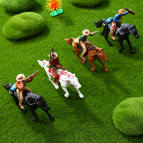 Toddmomy Riding Horse Figurine 4Pcs Action Figure Western Figurines Toys Horse Toys Plastic Horse with Rider for Kids Toddlers Farm Animal Collect...