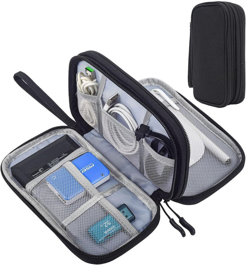 Electronics Accessories Organizer Pouch Bag, Travel Universal Organizer for Cable, Charger, Phone, SD Card, Business Travel Gadget Bag...