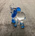 Garden Deco Glow in The Dark Blue Elephant Kick Football Hand Blown Art Glass Figurine Ornament Sculpture...