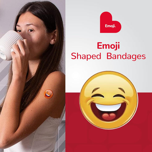 BioSwiss Bandages, Emoji Shaped Self Adhesive Bandage, Latex Free Sterile Wound Care, Fun First Aid Kit Supplies for Kids, 50 Count...