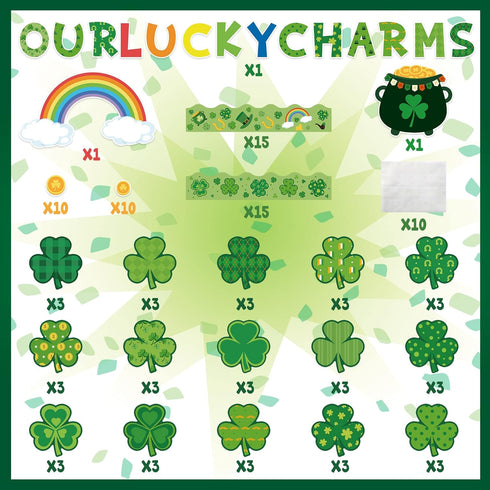 St. Patrick Shamrock Bulletin Board - 121P St. Patrick's Day Shamrock Bulletin Board Classroom Decor Our Lucky Charms Clover Gold Rainbow Stockpot...