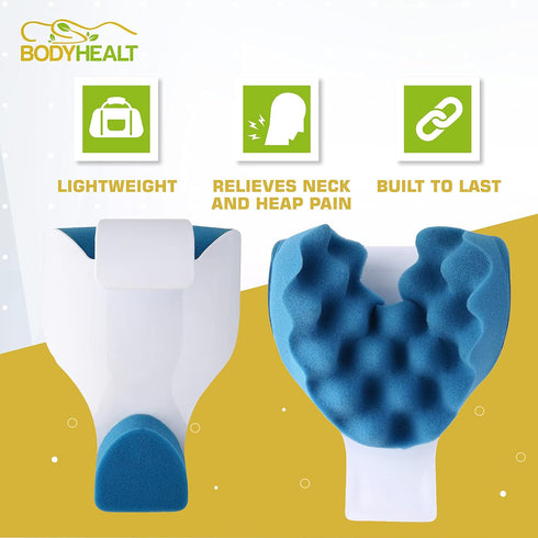 BodyHealt Neck and Shoulder Relaxer - Cervical Traction Device for TMJ Pain Relief & Spine Alignment. Neck Stretcher for Migraine relief & Neck Su...