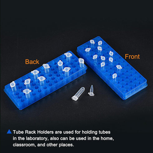 MECCANIXITY Centrifuge Tube Rack 11mm/7.5mm Hole Dia 60-Well Double Panel Polypropylene for 0.5ml/1.5ml/2ml Tube Pack of 2...