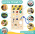 Montessori Busy Board for Toddlers - Early Development Wooden Sensory Toys for Toddlers 1-3, Montessori Toys for 1 2 3 Year Old, Kids LED Light Sw...