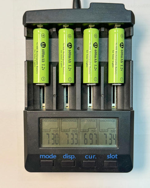 Ni-MH AA 600mAh 1.2V Rechargeable Battery for Solar Lights, AA 1.2V Rechargeable Battery Pre-Charged, Low Self - Discharge for Outdoor Solar Light...