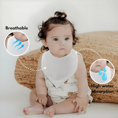 8-Pack Muslin Baby Bandana Bibs, for Girls & Boys, Teething Baby Bib, Baby Boy Bibs, Baby Girl Bibs, Newborn Bibs, Baby Drool Bibs for Infant, Tod...