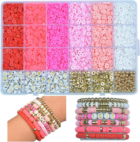 JIYIEW Brown Bracelets for Women Bracelets Making Kit Clay Beads for Jewelry Making Clay Beads for Bracelets Making Bracelet Clay Bead Kit Friends...