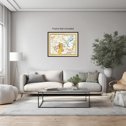 Posterizer 1 pcs-Johann Elert Bode Linx Luchs & Kleine Lowe-Celestial Map-Astrology & Zodiac Art-Astronomy & Celestial Art-Gift for Steampunk and ...