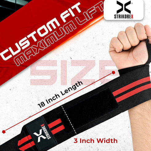 Wrist Straps for Weightlifting with Support for Men & Women 18", Gym Lifting Flexible Fit & Stiff Wrist Straps Workout Equipment,Powerlifting Stre...