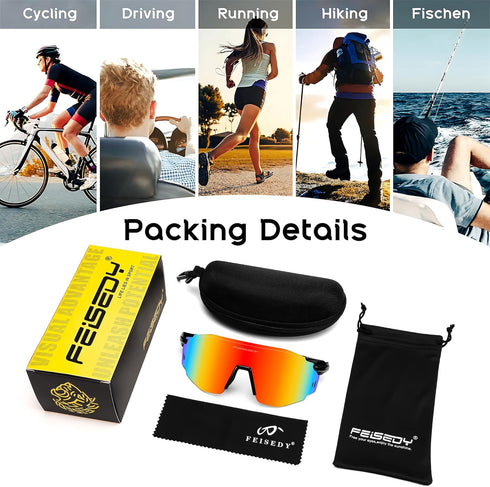 FEISEDY Rimless Sports Sunglasses for Men Women Tr90 Frame for Cycling Fishing Running B0116...