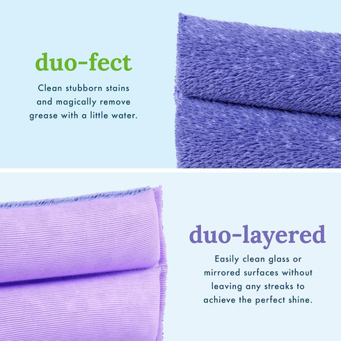Pure-Sky Ultra Microfiber Cleaning Sponge – 2-in1, Combination for Glass and Multipurpose – JUST ADD Water No Detergents Needed – Use for Windows,...