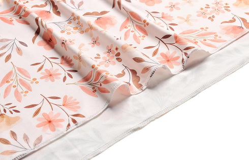 Newborn Baby Snug Wrap Baby Girl Receiving Blanket Swaddle Blanket with Headband Beanie Set and Name Card (Orange Floral)...