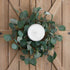 idyllic Eucalyptus Leaves Wreath Metal Polyester Green Wreath 14 Inches for The Front Door Décor, 1 Pack...