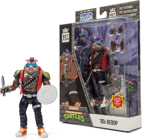 The Loyal Subjects BST AXN Teenage Mutant Ninja Turtles Bebop 80's 5" Action Figure with Accessories...