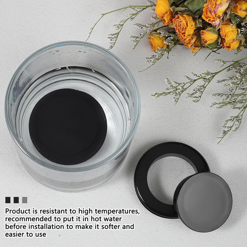 2 Pieces Silicone Patio Table Umbrella Hole Ring Plug and Cap Set for Outdoors Patio Garden Table Deck Yard, 2inch(Black)...