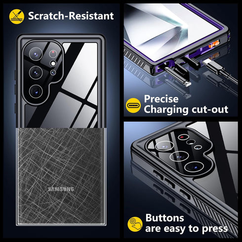 Designed for Galaxy S24 Ultra Case Waterproof, Built-in Screen Protector Full Protection Heavy Duty Shockproof Anti-Scratched Rugged Case for Sams...