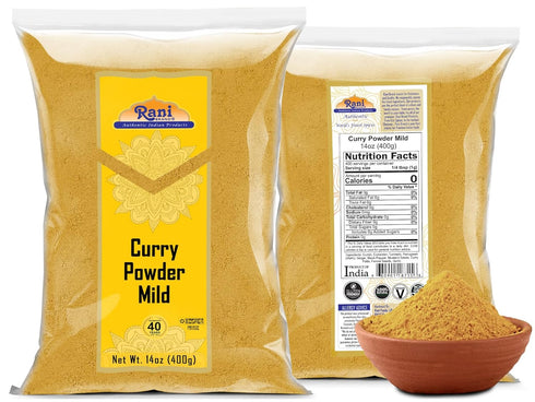 Rani Curry Powder Mild (10-Spice Authentic Indian Blend) 14oz (400g) ~ All Natural | Salt-Free | NO Chili or Peppers | Vegan | No Colors | Gluten ...