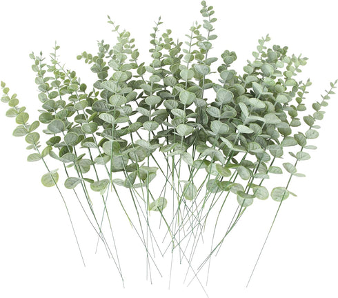 36pcs Artificial Eucalyptus Leaves Stems Real Grey Green Touch Leaf Branches for Home Office Flowers Bouquet Centerpiece Wedding Decoration...