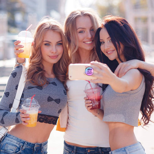 Frienda 6 Pieces Cell Phone Grip Holder Stand Expanding Inspirational Quote Grip Holder Collapsible Finger Kickstand Compatible with Most Phones S...