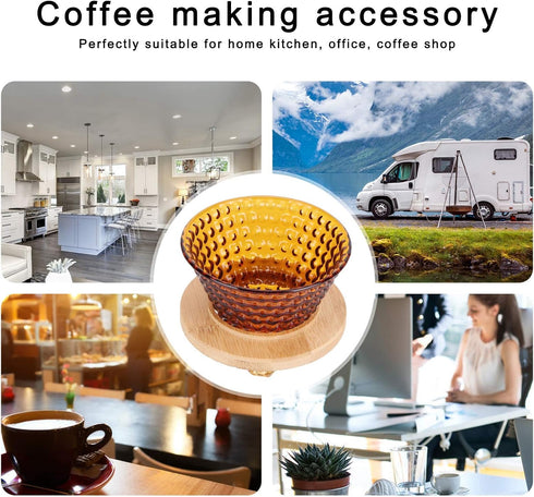 Glass Coffee Dripper,Pour Over Coffee Dripper,Portable Pour Over Coffee Maker Coffee Pot Filter Reusable Glass Coffee Dripper Funnel Kettle Brewer...