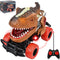 Dinosaur Remote Control Car Toys for 3 4 5 6 Years Old Kids, Toddler RC Toy Car Dinosaur Toys for Ages 3-12 with Lights, Birthday Gift for Boys an...