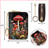 RFID Credit Card Holder Wallets for Women, Small Card Case Wallet with Keychain and Zipper, Mushrooms Leather Card Holder Pocket Business Card Acc...