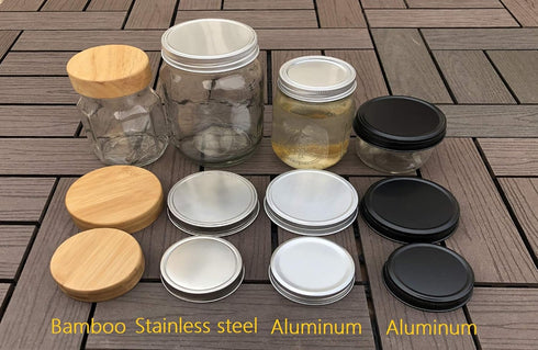 Black Rust Proof and Air Tight Aluminum One Piece Storage Lid with Silicone Sealing Linear Plastisol for Regular Mouth Transform Mason Ball Cannin...