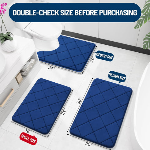 OLANLY Memory Foam Bath Mat 30x20, Ultra Soft and Absorbent Bathroom Mat, Machine Washable Bathroom Rugs, Comfortable, Thick Bath Rugs Carpet for ...