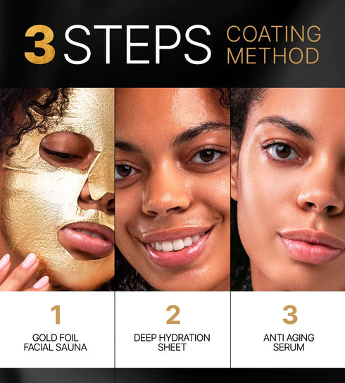 Premium 24K Gold Sheet Mask for Men & Women - Hydrating Face Masks Skin Care - Moisturizing Collagen Face Mask Set - Korean Beauty Skin Care Face ...
