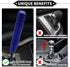 Gear Shifter Knob Kit, 18cm Car Shift Lever Knob Universal for Automatic and Manual Vehicle Durable Aluminum Alloy Blue with 3 Adapter...
