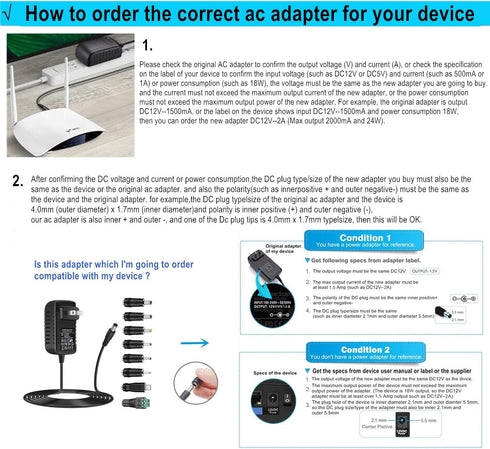 Universal 5V AC Adapter DC5V 3A 2A 1Amp Power Supply 15W Wall Charger for ADSL WiFi Router USB HUB Cameras AC120V to DC5V 2500mA 2000mA 1A Power A...