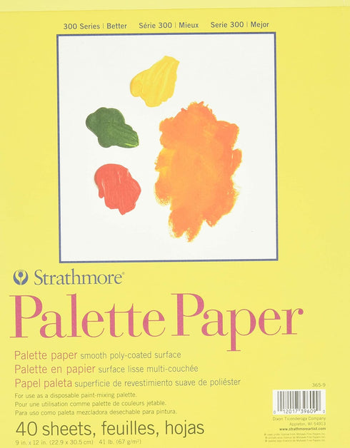 Strathmore 300 Series Palette Paper Pad, Tape Bound, 9x12 inches, 40 Sheets (41lb/67g) - Artist Paper for Adults and Students...