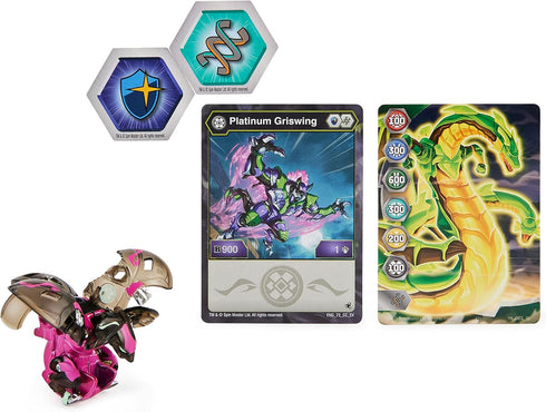 Bakugan Evolutions, Griswing, Platinum Series True Metal Bakugan, 2 BakuCores and Character Card, Kids Toys for Boys, Ages 6 and Up...