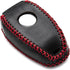 Vitodeco Genuine Leather Smart Key Fob Case Protector Compatible for Alfa Romeo Giulia, Stelvio, Tonale 2017 - 2025 (5-Button, Black/Red)...