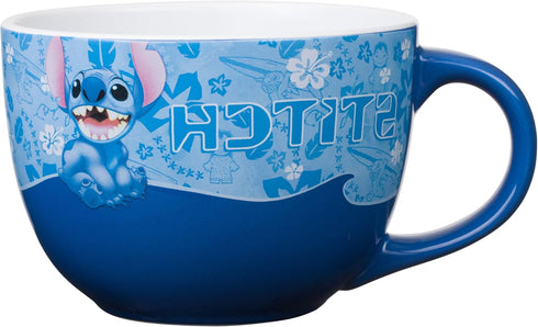 Silver Buffalo Lilo and Stitch Wavy Style Ceramic Soup Mug, 24-Ounces...