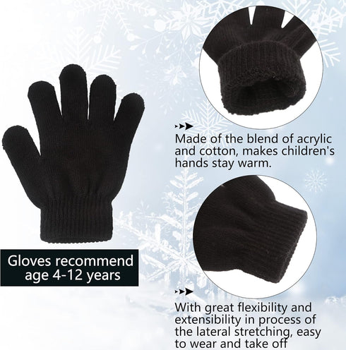 20 Pairs Kids Winter Gloves Knit Stretchy Gloves for Boy and Girl Students Class Prize Christmas Gifts...