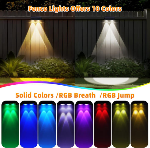 Warm White Solar Fence Lights Outdoor Waterproof Led,Step Lights Solar Powered Fence Light for Wall,Fence,Yard,Pool,Stairs. (4 * 1.68 * 1.57in-2)...