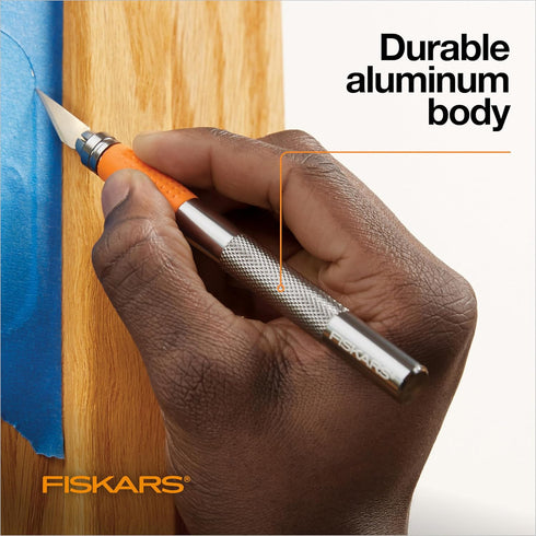 Fiskars SoftGrip Detail Craft Knife - 8" Exacto Knife for Crafting - Multi-Use Exacto Blade Included with Protective Cover...