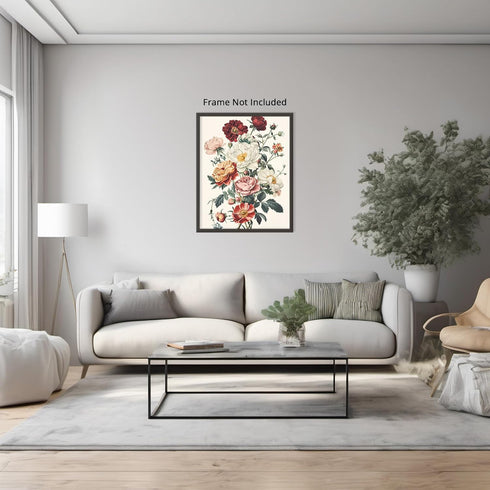 Posterizer 1 pcs-pink and red pretty chic flower design-Floral & Botanical Art-Abstract & Modern Art-Decor for Home & Office- UNFRAMED Wall Art...