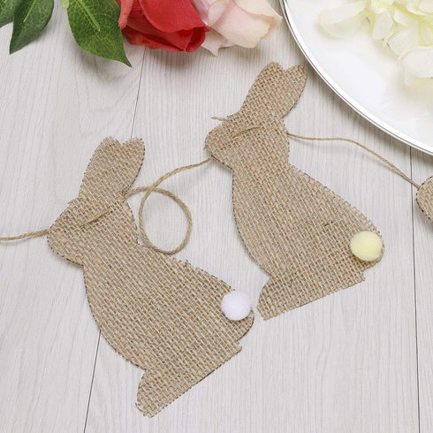 BinaryABC Easter Bunny Rabbit Burlap Banner Bunting Garland, Easter Decorations...