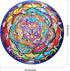 Bgraamiens Puzzle-Butterfly Dream Party-1000 Pieces Creative Round Butterfly Mandala Jigsaw Puzzle Color Challenge Puzzle...